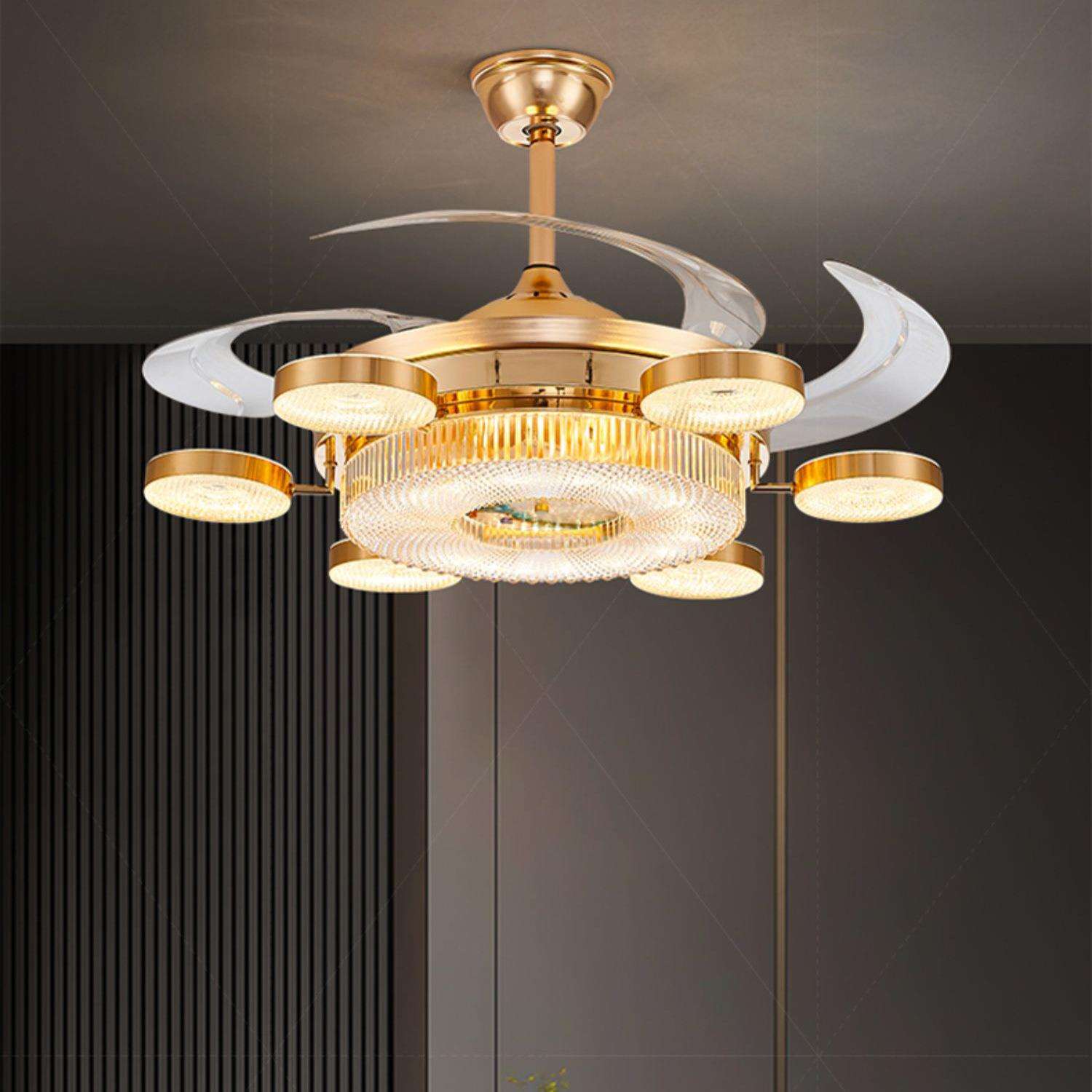 吊扇灯家用一体吊灯2024年新款隐形客厅风扇灯轻奢餐厅卧室电扇灯