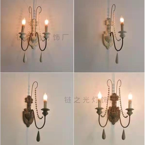 美式乡村法式田园复古做旧壁灯客厅餐厅卧室走廊楼梯间装饰灯具