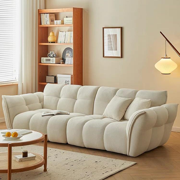 百合沙发现代简约设计师直排小户型客厅花瓣法式奶油风布艺沙发