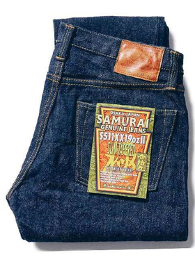 日本SAMURAI JEANS武士S511XX19OZII 19oz新版中腰修身锥形牛仔裤