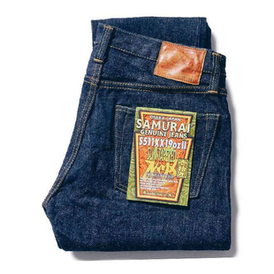 日本SAMURAI JEANS武士S511XX19OZII 19oz新版中腰修身锥形牛仔裤