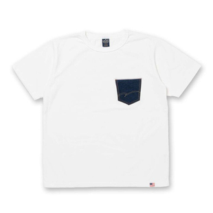 日本Studio D’Artisan小猪新款8161A印花美国棉丹宁口袋短袖T恤