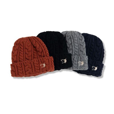 日本Studio D'Artisan小猪多色7562小猪刺绣羊毛针织冷帽