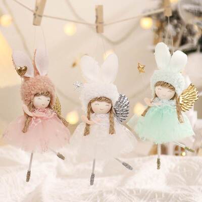 Cute Christmas Angel Girl Cloth Doll Oranments Xmas Tree Han