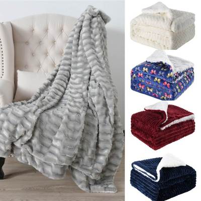 Cashmere Winter Blanket Soft Thick Wool Bed Cover Sofa 毛毯