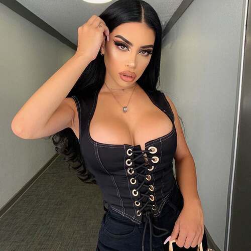 2020 Tank Tops Sexy Crop Top Bow Bandage Women Hollow Out