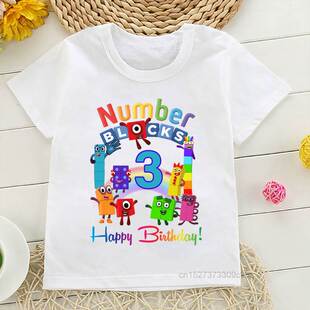 Summer 1-10 Birthday Boys T Shirt For Girls Tops Numberblock