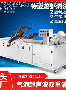 厂家供应小吃店 声波洗虾机网带超提升淋式DDP小龙虾气泡清洗喷机