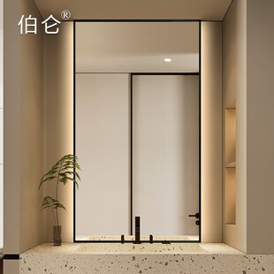 卫生间轻奢智能镜子壁挂墙立体铝框浴室镜发光洗R漱台LED防雾长镜