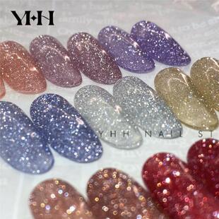 YHH樱禾 碎钻胶8色 超美特推5g罐装色胶甲油胶 美甲碎钻胶