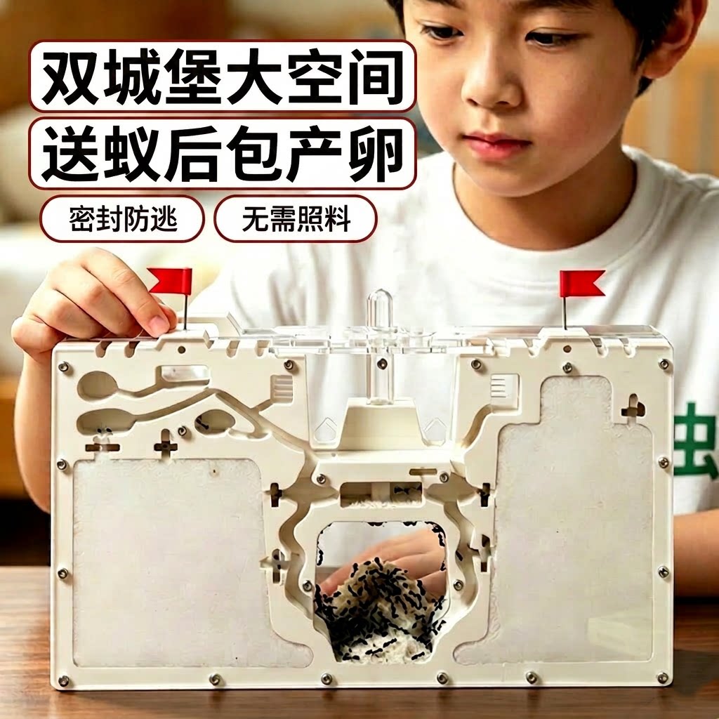 蚂蚁城堡超大型蚂蚁生态箱送蚁后学生观察繁殖版宠物蚁巢蚂蚁工坊