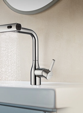 恒洁面盆龙头多模式出水抽拉旋转升降龙头厨房卫生间两用906-115B