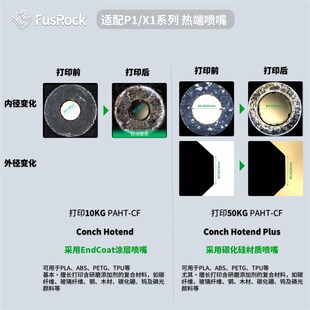 系列适用拓c竹升级热端挤出头X1 X1C P1 P1S硬化钢碳化钨耐磨喷嘴