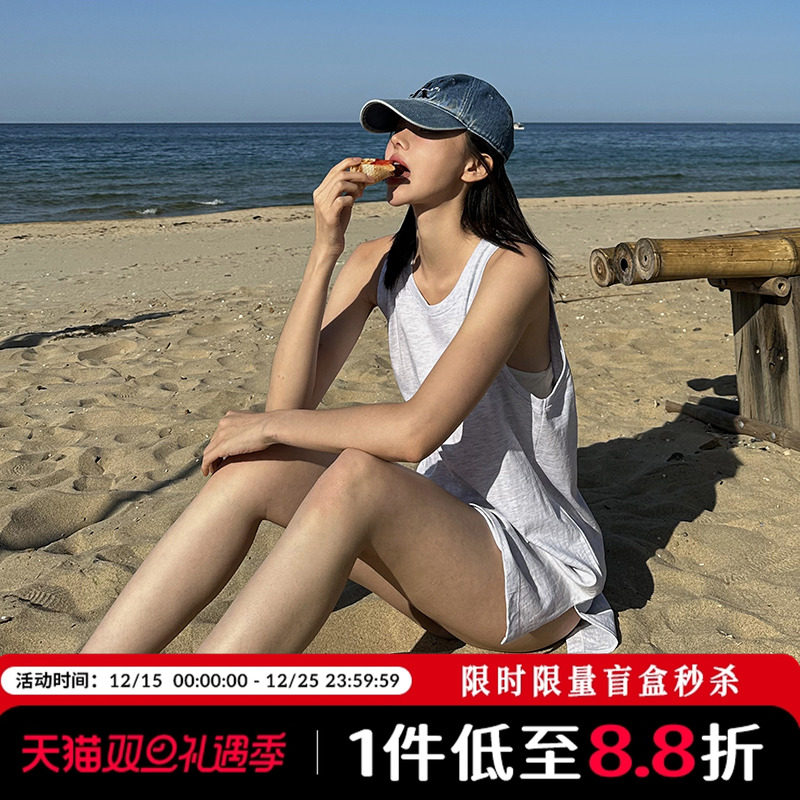 Mathieu韩国时尚宽松吊带背心女夏季设计感开叉简约无袖上衣外穿