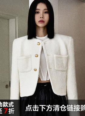 Mathieu韩国大灯家小香风短外套女秋冬季2023新款慵懒风羊毛上衣