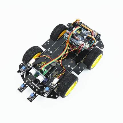 Arduino UNO智能小车 R3四驱循迹避障小车编程创客机器人学习套件