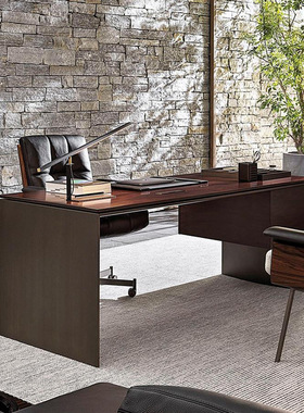 QH314书桌Degas德加/意式极简书桌设计师高端现代轻奢实木老