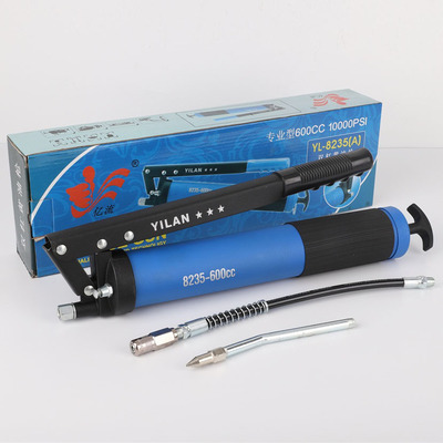 厂家直销 彩盒8235双杆黄油枪 汽修配件机械重型自吸双泵芯黄油枪