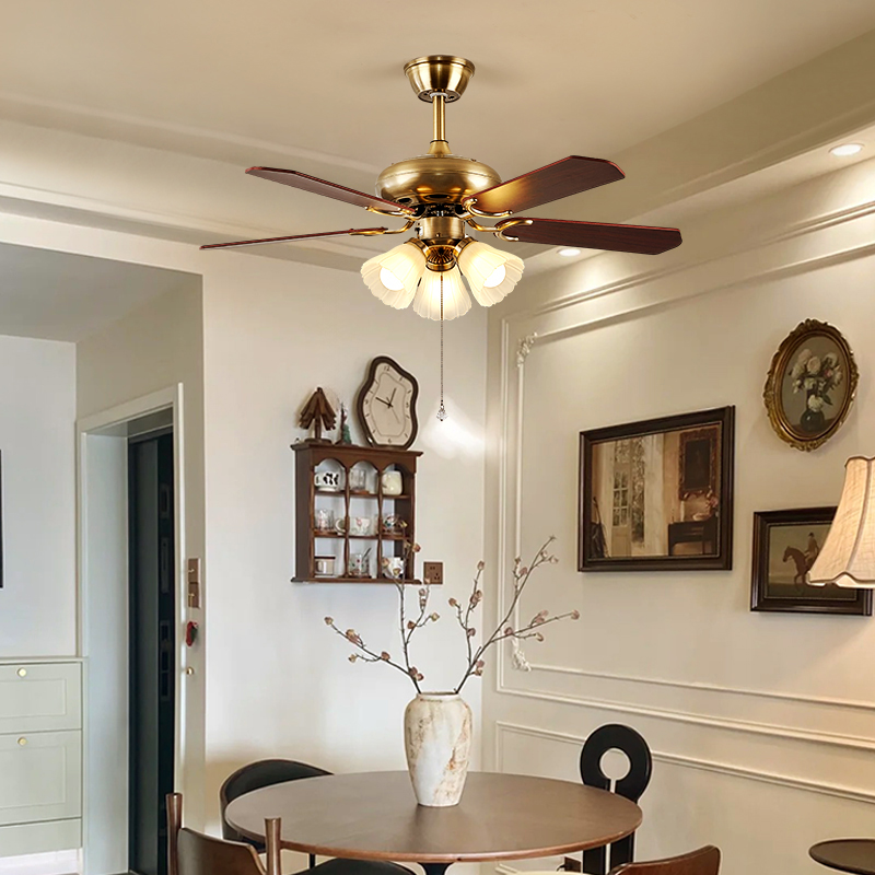 心慕法式覆古风扇灯客厅主灯饭厅卧室护眼吊扇灯2025新款中山灯具