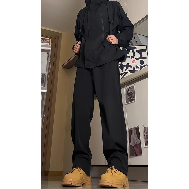 it neith BIAS黑色软壳三防冲锋裤男款秋冬美式裤子休闲阔腿西裤