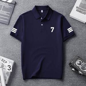 欧洲站~品质优选！公鸡polo衫短袖男宽松设计感潮牌夏灰色翻领