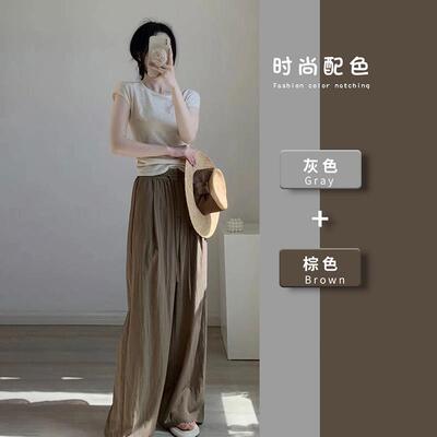 茶系搭一整套夏女微款胖港穿味时尚炸街温新柔2026高级感两T1324