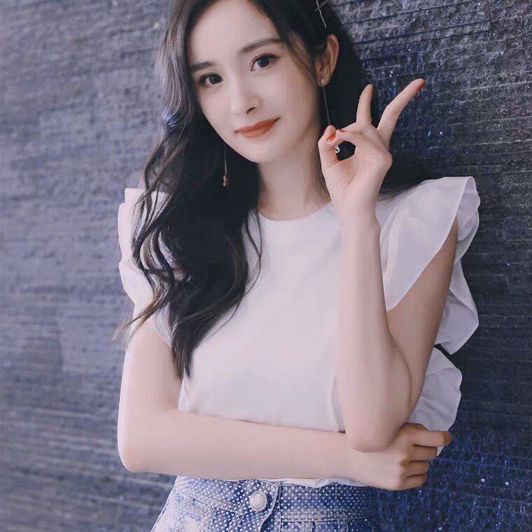 杨同款恤女2幂0BSF25夏季幂式穿搭木耳荷叶边T恤1/4吋套筒扳手飞T