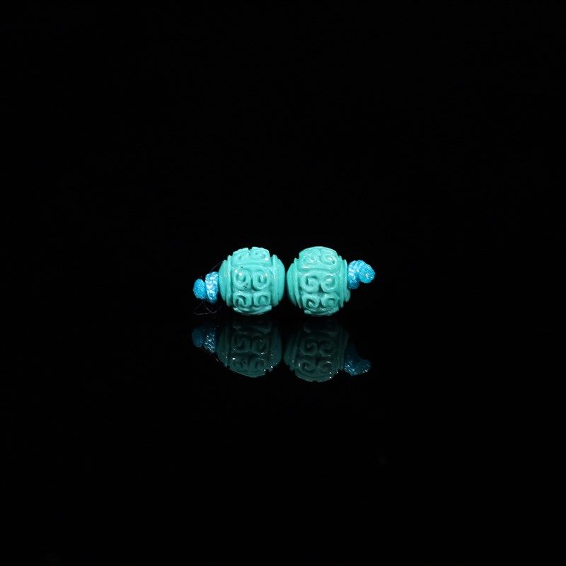 湖北绿松石散珠天然原矿高瓷回纹珠5mm一对圆珠 无优化单珠 129号,饰品/流行首饰/时尚饰品新,DIY配件,淘宝优惠券,粉丝福利购,淘宝优惠卷