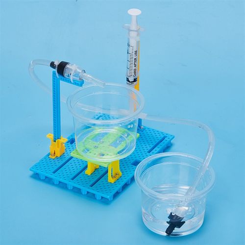 儿童科技小发明  手动抽水机模型  科学实验制作  手工作业