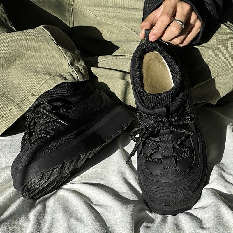 棉鞋男冬季加绒加厚男鞋黑色保暖防寒棉靴低帮户外厚底机能雪地靴,流行男鞋,时尚雪地靴,淘宝优惠券,粉丝福利购,淘宝优惠卷