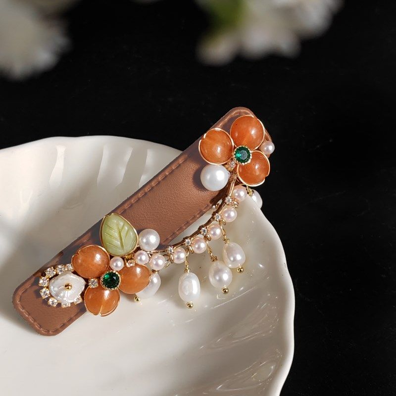 新款古典简约少女后脑勺一字夹天然石流苏边夹仙女刘海发卡,饰品/流行首饰/时尚饰品新,发饰,淘宝优惠券,粉丝福利购,淘宝优惠卷