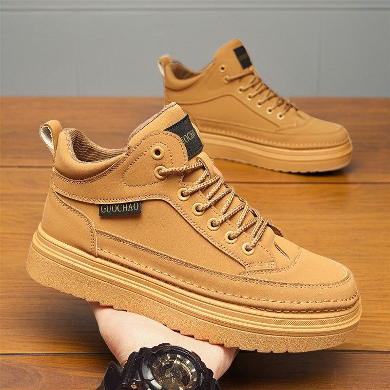 马丁秋季男鞋新款高帮厚底帮工鞋子潮流百搭厚底男士休闲皮鞋靴子,流行男鞋,马丁靴,淘宝优惠券,粉丝福利购,淘宝优惠卷