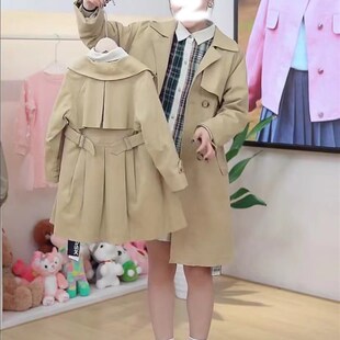 中长版风衣外套不一样的炸街洋派母女装亲子装202S3年秋季新款童