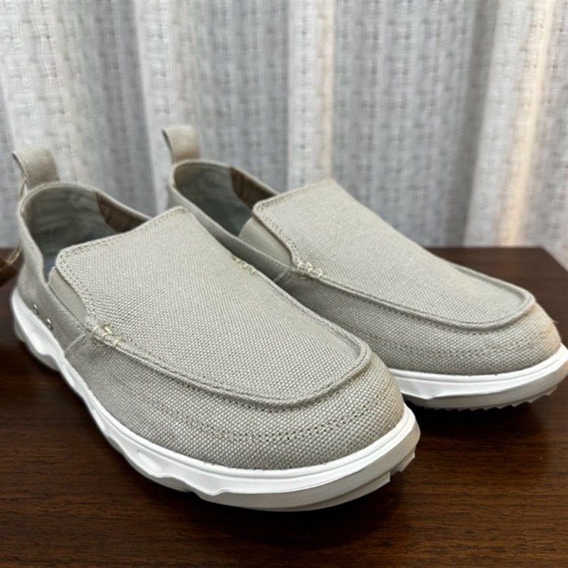 灰白色亚麻休闲男鞋 透气防臭吸汗 春秋夏款 越穿越宽松 拍大一码,流行男鞋,健步鞋,淘宝优惠券,粉丝福利购,淘宝优惠卷