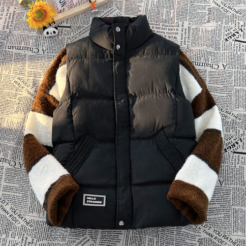 宽松坎肩保暖棉马夹潮牌羽绒棉服马甲潮流加厚背心秋冬外套男韩版