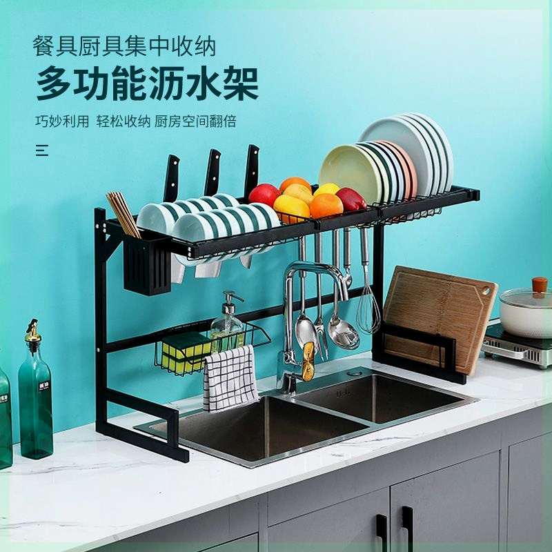 水槽台面置物架晾干碗碟沥水收纳架子厨K房筷子菜板刀具收纳架子