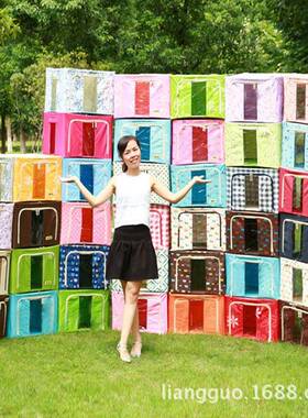 收叠纳箱盒整理箱收纳箱大号折53170牛津布钢架箱百纳储物家居日