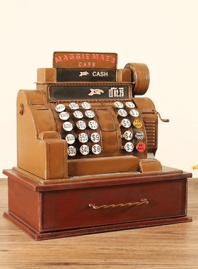 复古怀旧7080年代老式超市门厅柜台收I银机器模型摆件名宿玄关装