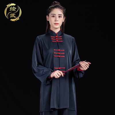 2024新款醋酸缎太p极服春秋高端太极拳练功服女健身气功比赛表演