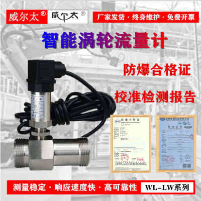 。威尔太液体涡轮流量计传感器LWGY变送器4-20mA脉冲RS485 水 汽