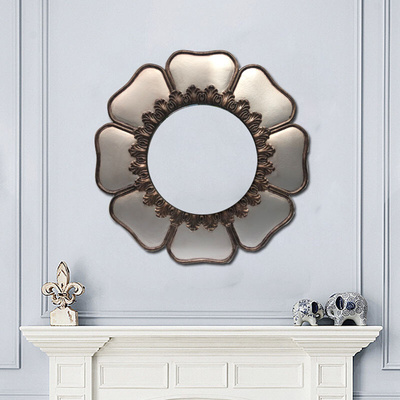 创意阳花朵造型镜子壁挂餐边镜壁饰镜子玄关镜沙发背景墙装饰镜子