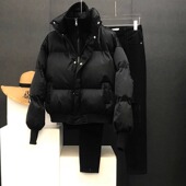 假两件棉服男款 冬季 新款 加厚潮流棉衣男生冬天外套保暖面包服宽松