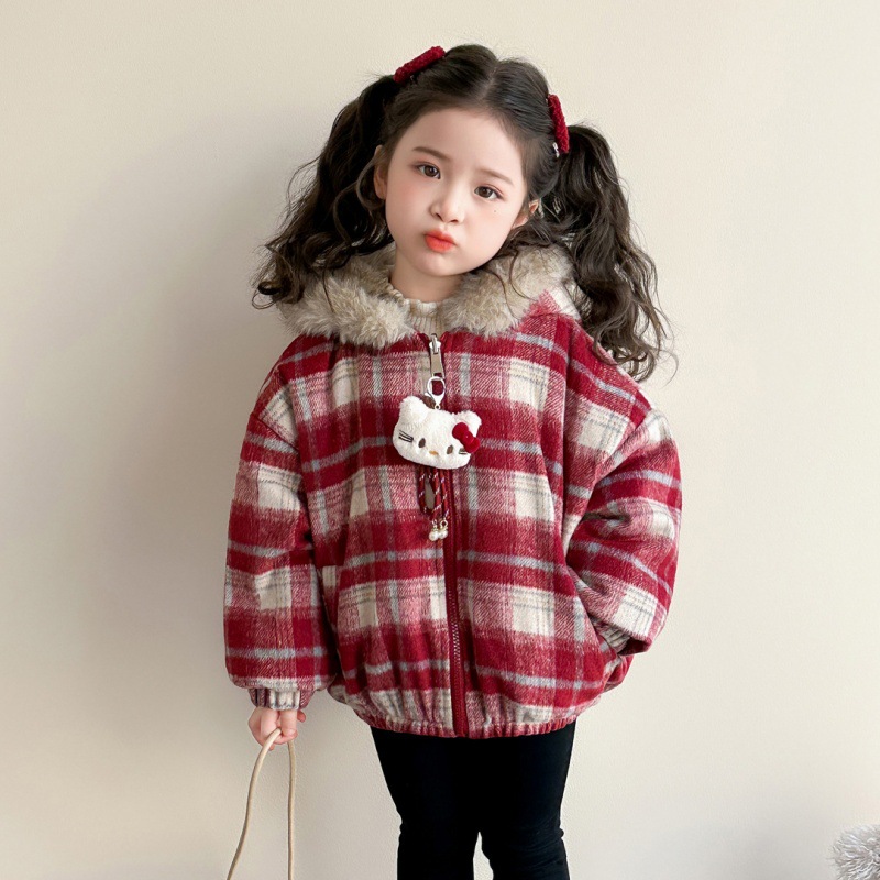 女童冬季加绒外套儿童仿皮草两面