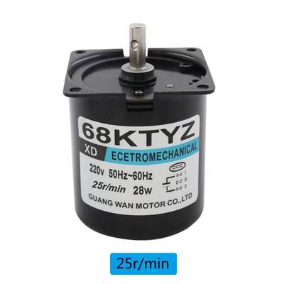 68KTYZ 28W Low Speed Synchronous Motor AC 220V 2.5-110r/min