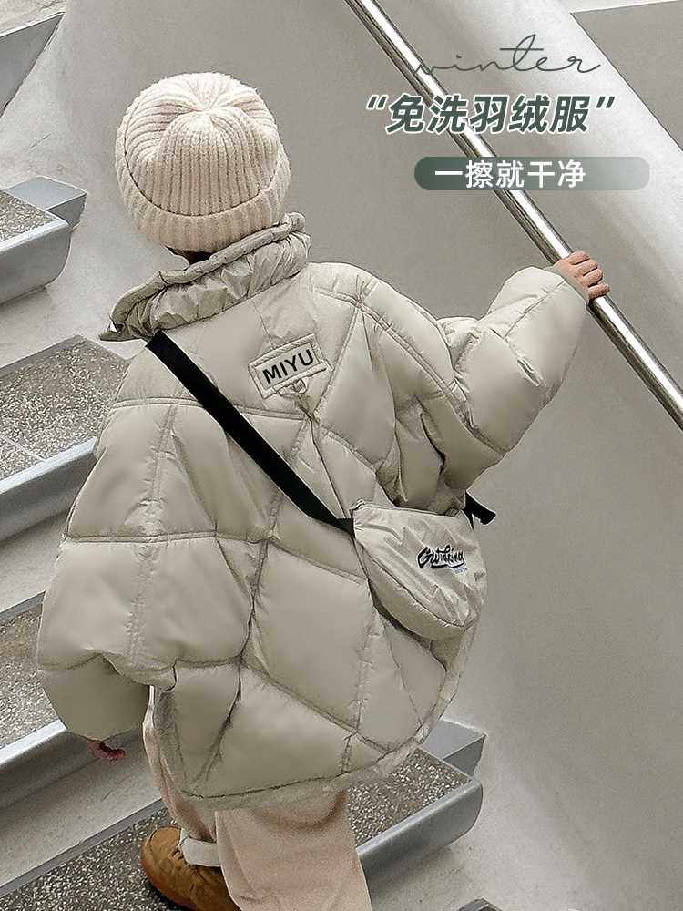 熊猫圆圆童装男童羽绒服冬季2024新款儿童冬装男孩白鸭绒秋冬外套