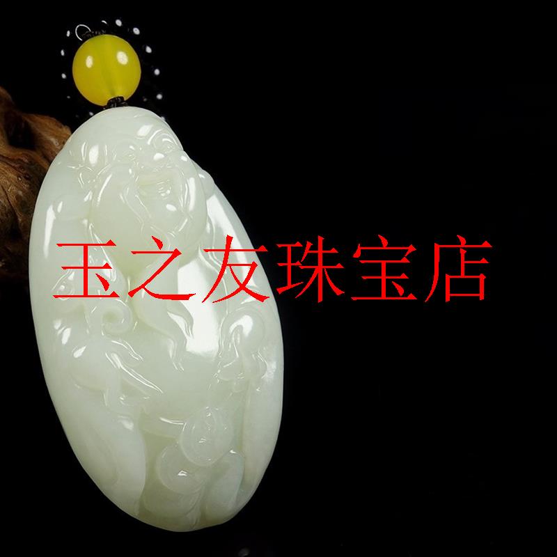 捡漏新疆和田玉籽料原石把件羊脂白玉手把玉石财神爷饰品男款处理