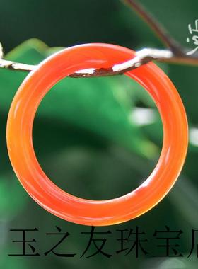 高端红玛瑙手镯玉石镯子叮当镯小众设计玉镯和田玉手饰红笙送礼品