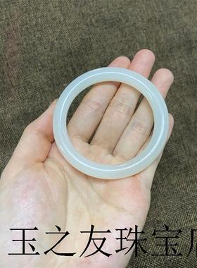 新疆和田玉手镯羊脂级白玉小细圆条女款老坑小仙女时尚高端叮当镯