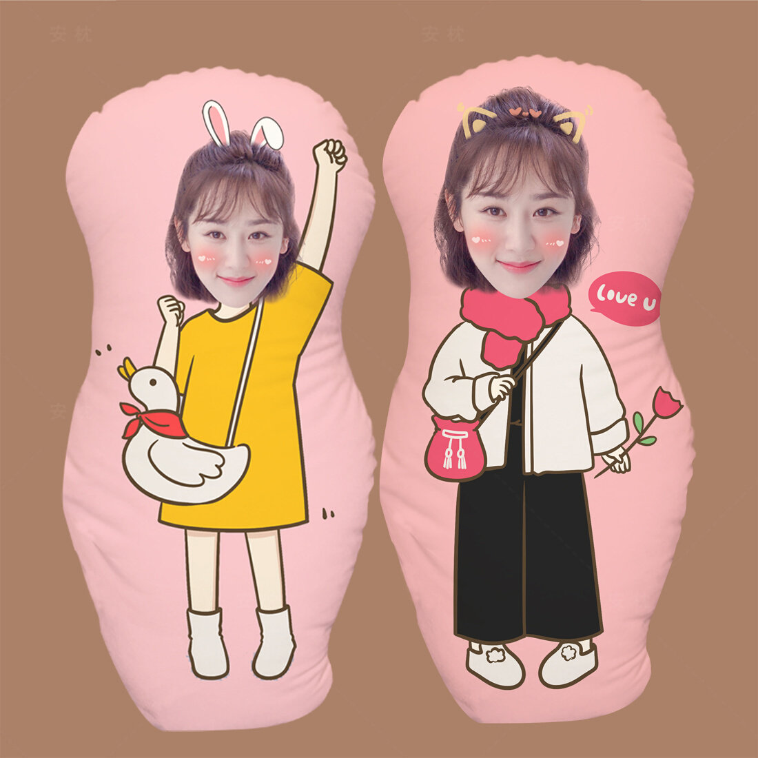 diy照片真人来图定制杨紫人形抱枕靠垫头娃娃个性女朋友生日礼物