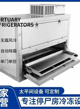Mortuary freezer 侧开门双体太平柜风冷尸体冷藏箱2屉尸体瞻仰箱